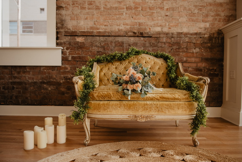 still life, 2K, candle, indoors, built structure, plant, potted plant, loveseat, beige, wall, architecture, furniture, absence, bouquet, vacant, wall - building feature