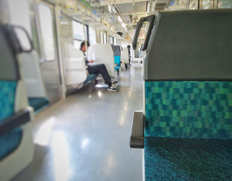 passenger, vehicle seat, rail, aisle, men, commuting, incidental people, commute, 4K, trip, real people, public transportation, journey, train, japan