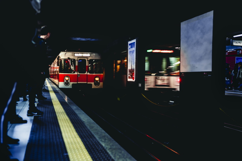arrival, trains, rail transportation, public transportation, long exposure, incidental people, outdoors, time lapse, commuters, 5K, transportation, travel