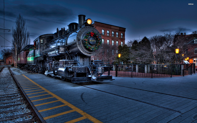 light, city, hd, photography, railroad, 2K, christmas, 2560x1600, train