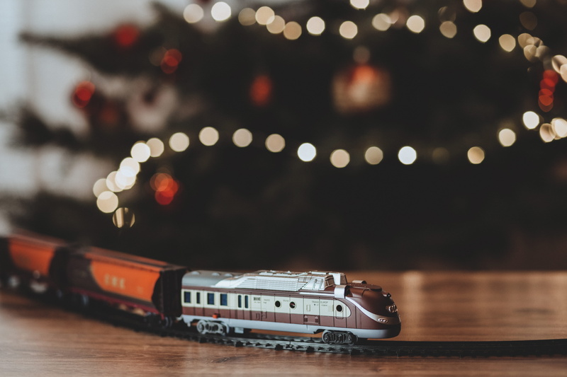 communication, shallow, vehicle, play, train, wood - material, blur, illuminated, gray, mode of transportation, focus, photography, plastic, modern, selective focus