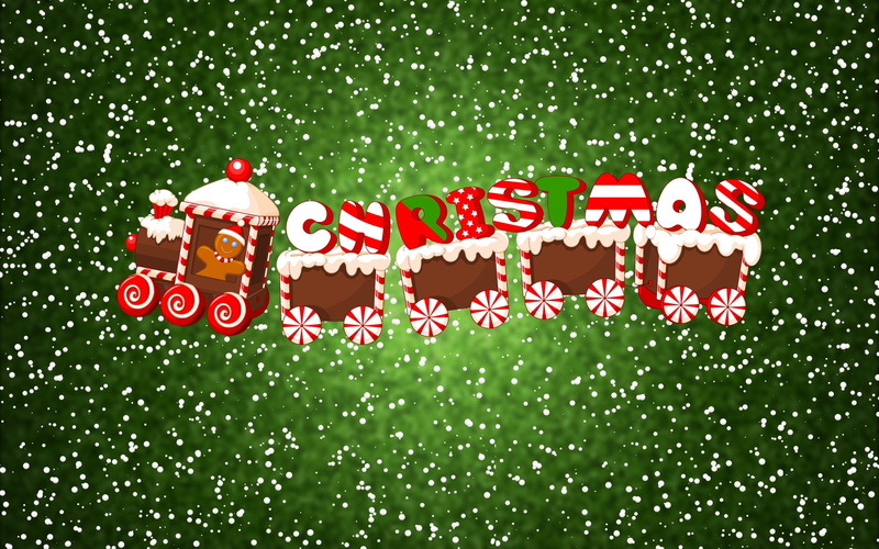 Snowflake, 1080P, Christmas, Train, Holiday, Gingerbread