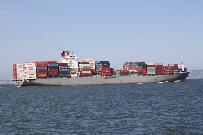 nautical, cargo container, container ship, waterfront, transportation, cargo ship, commercial, no people, passenger craft, outdoors, nature, san francisco