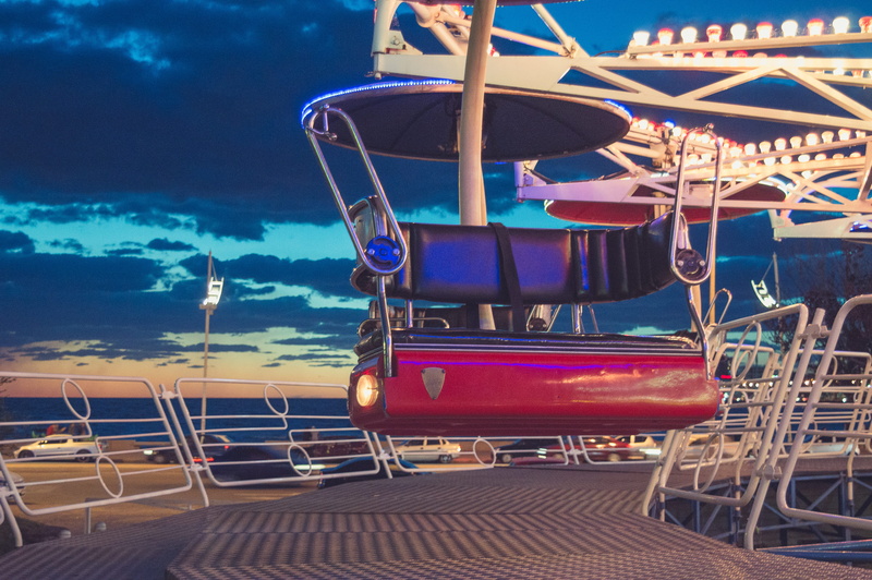 travel destinations, water, day, 2K, no people, park, seat, empty, absence, lights, sky, blue, parque rodo games, fun, montevideo, fairground, sea, nautical vessel