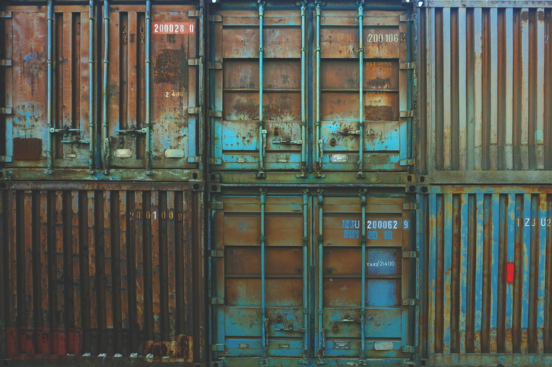 steel, corrugated, shipping, cargo, outdoors, entrance, freight transportation, closed, industry, six, day, metal, no people, 2K, brown, warehouse, close-up