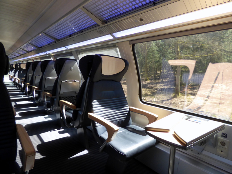 empty, no people, glass - material, vehicle seat, luxury, transparent, first class, sunlight, 4K, vehicle interior, window, nature, chair, travel, architecture