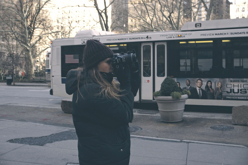 street, outdoors, tree, walking, new york city, standing, train, photographers, adult, public transportation, casual clothing, architecture, waiting, women