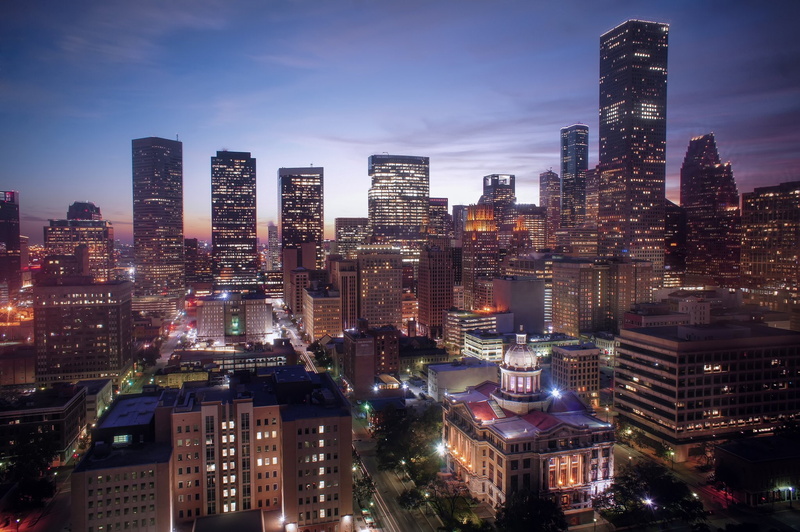storehouses, cities, usa, night, downtown, houston, texas, 1080P, bridges, towers, city, buildings, stores, architecture, offices