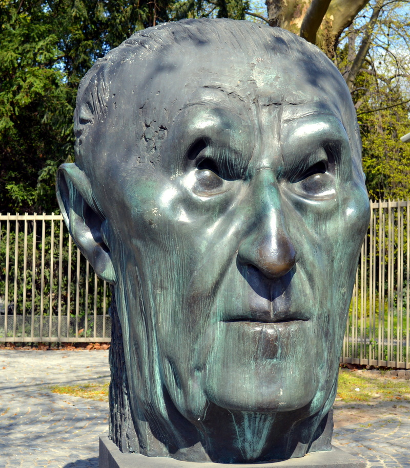 people, bust, park - man made space, konrad adenauer, government, nature, statue, head, sculpture, 2K, boundary, park, creativity, day, germany, politician