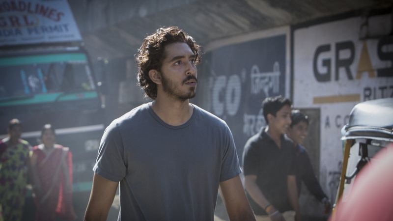 2K, wearing, best movies, crew, man, Dev Patel, neck, gray, t, Lion, biographical, shirt