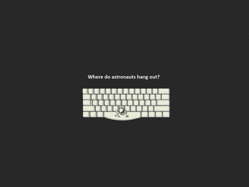 outer, astronauts, minimalistic, funny, 720P, bar, keyboards, white, dark, space
