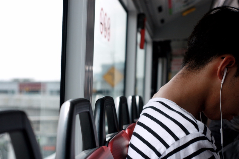 lifestyles, indoors, anticipation, melody, public transportation, people, chair, striped, focus on foreground, subang jaya, malaysia, earphones, adult