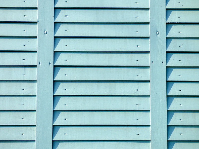 no people, wood, full frame, backgrounds, focus on foreground, blue, striped, day, pattern, textured, surface, metal, building exterior, white color, design