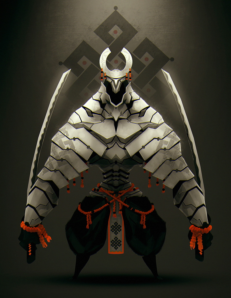 1080P, Rives Alexis, Ninja Robots, sword, digital art