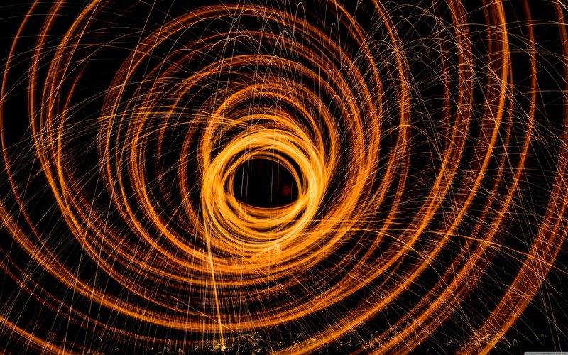 photography, orange, lights, 5K, long exposure, spiral