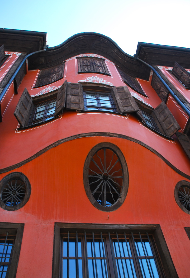 ancient, building, architecture, museum, antique, plovdiv, window, rural, wood, built Structure, traditional, town, orange, old, clear sky, city, history
