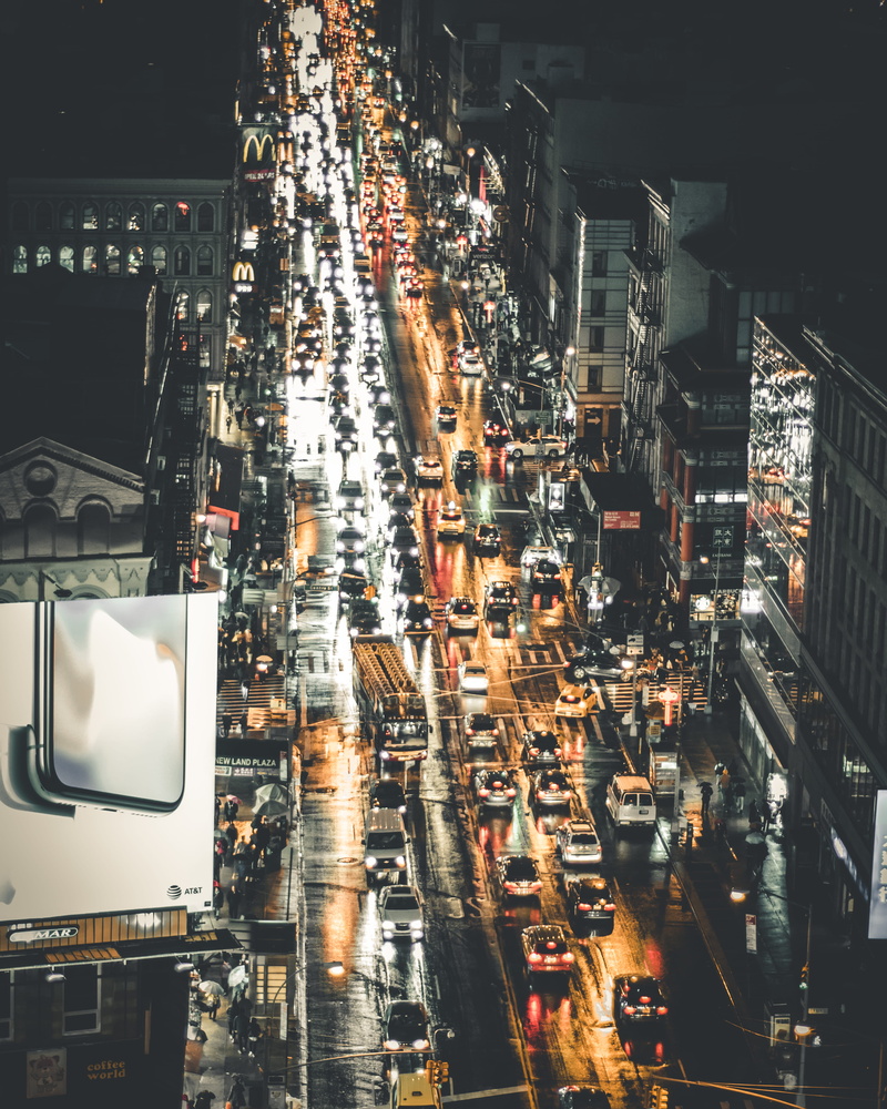 road, illuminated, s, lights, land vehicle, view, intersection, 4K, built structure, roadway, birds eye view, buses, travel, urban, transportation system