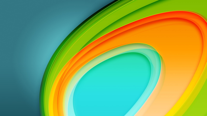 green, orange, Circle, d, 4k, 5k, abstract, 5K, teal