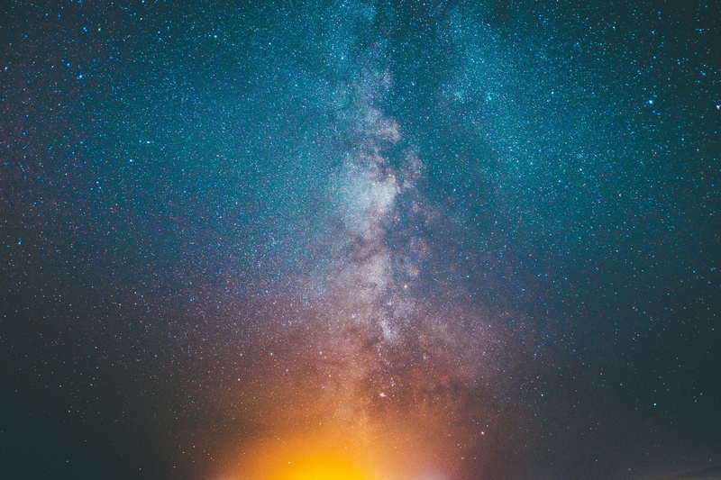 4K, Milky way, blue, 4K, space, nebula, teal, orange, Stars