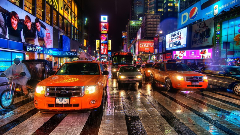 cars, nyc, 1080P, rain, street, nature and landscapes, city