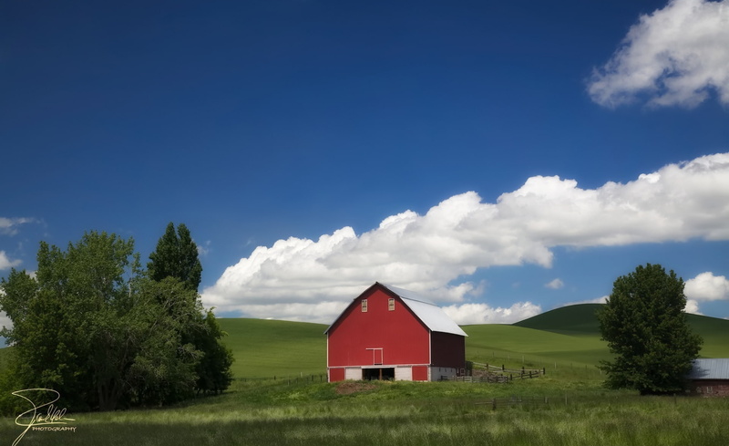 red, Barn, canon eos 5d mark ii, cottage, tree, 1080P, Nature, sky, Palouse, landscape, house, built structure, United States, state route 195, albion