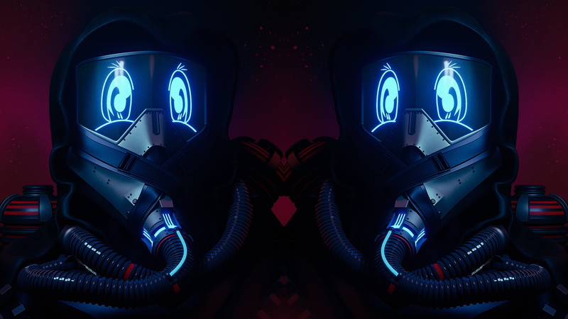 pink, blue, AronyMusic, digital art, punk, Cyberpunk 2077, cyberpunk, 1080P, cyber, red