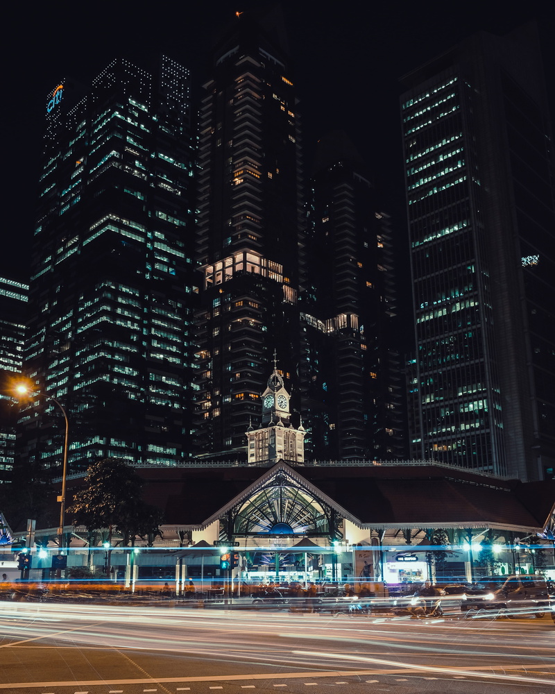 building, architecture, time, speed, light, no people, streetlight, road, windows, nighttime, street, nature, light trail, modern, city life, cityscape