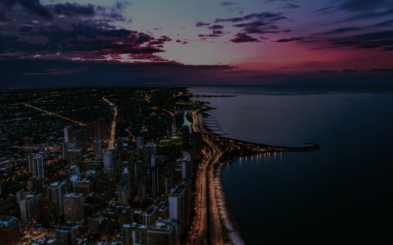 building exterior, sky, travel destinations, cloud - sky, tourism, outdoors, night, water, sunset, ocean, 4K, city, built structure, chicago, scenics - nature