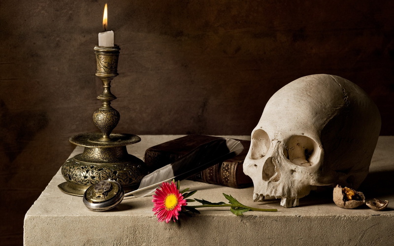 candle, human, 2K, metal, head, tribute, skull, flower, scarry, final, gray, holder