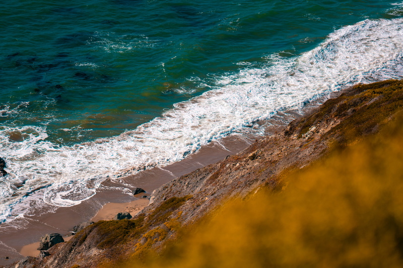 photography, surf, coast, seascape, atlantic Ocean, 5K, moody, scenics, san francisco, sand, looking down, tourism, waters Edge, nature, water, blue, coastline