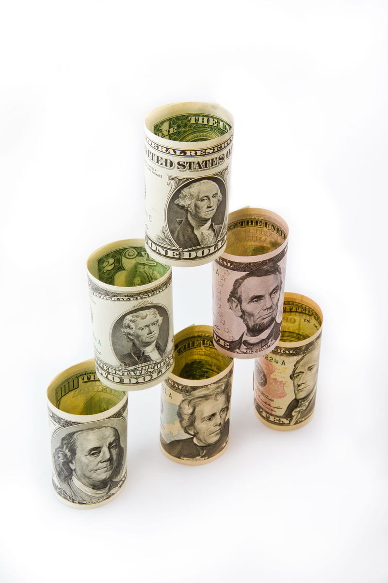 banknotes, corporate business, white background, savings, cash, credits, paper money, currency, dollar sign, usa, income, coin, no people, business, president