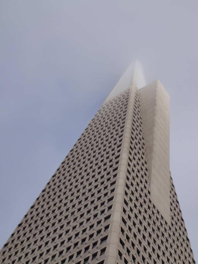bank of america, building, skyscraper, united states, city, pyramid, outdoors, 2K, modern, fog, pattern, san francisco, nature, travel destinations, built Structure