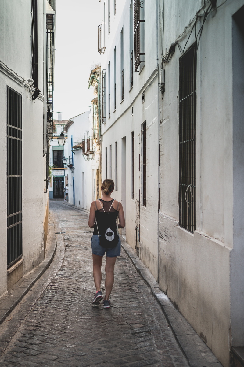 5K, women, girlfriend, built structure, spain, local beauty, day, city, cordoba, the way forward, córdoba, alley, direction, espana, walking, woman, urban