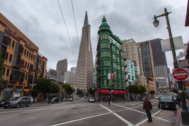 built structure, transamerica, financial, office building exterior, cloud - sky, motor vehicle, architecture, transportation, skyline, mode of transportation