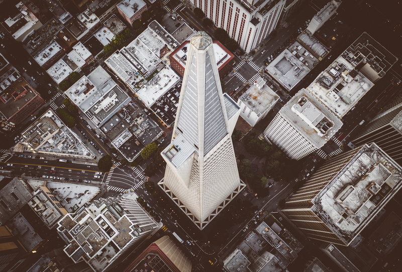 scenery, streets, united states, architecture, aerial view, aerial, 4K, road, day, ceiling, high angle view, san francisco, no people, tower, building