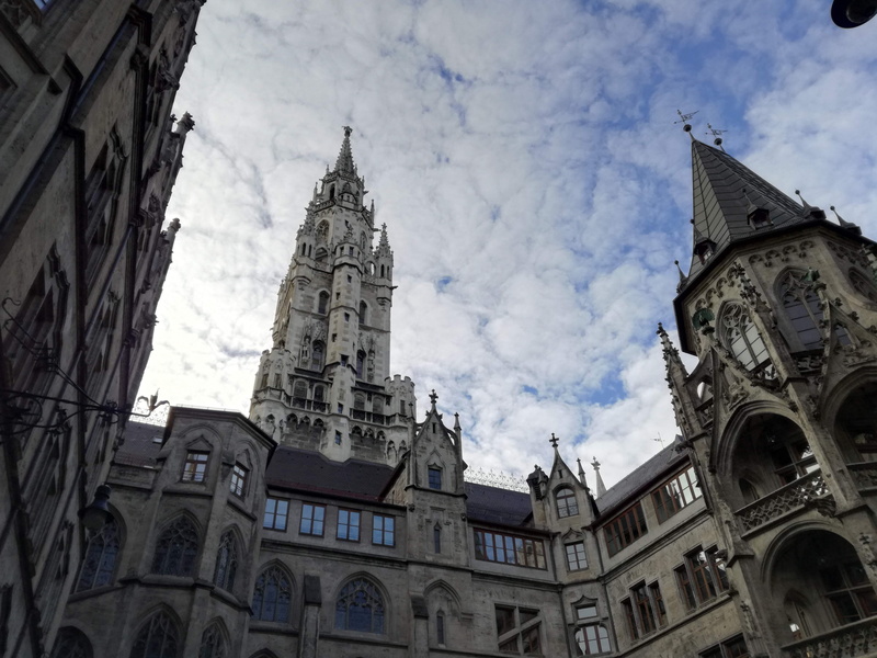 citycenter, urban, sky, ornate, downtown, history, belief, munich, metropolis, germany, building exterior, built structure, gothic style, town, building