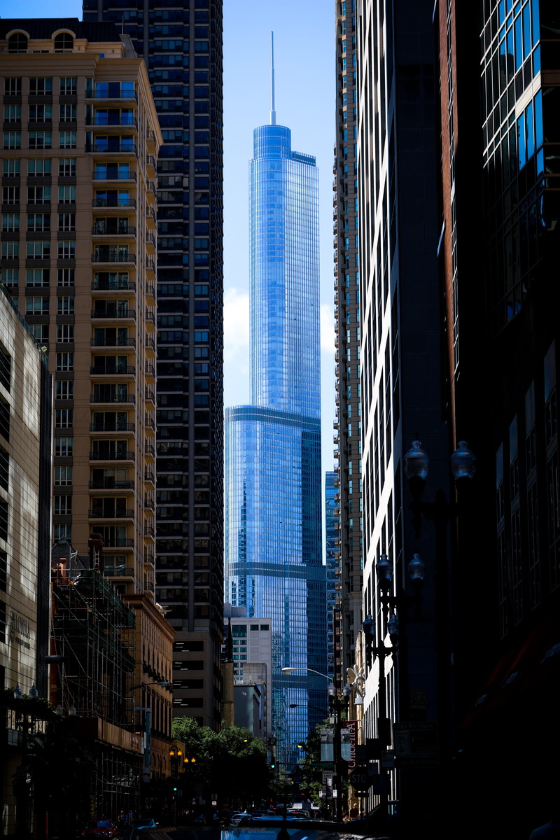 framed, tall - high, chicago, trump international hotel and tower chicago, urban, residential district, windy city, financial district, glass - material