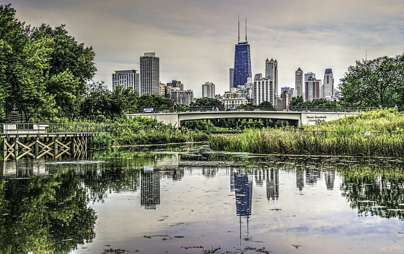 francisco, chicago, bridges, skyline, city, 720P, architecture, night, illinois, cities, tower, comta, usa, mid ouest, trump
