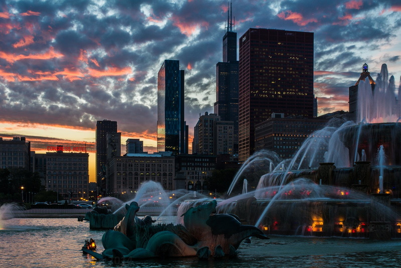 mid ouest, city, architecture, illinois, comta, night, francisco, trump, tower, skyline, usa, bridges, chicago, 720P, cities