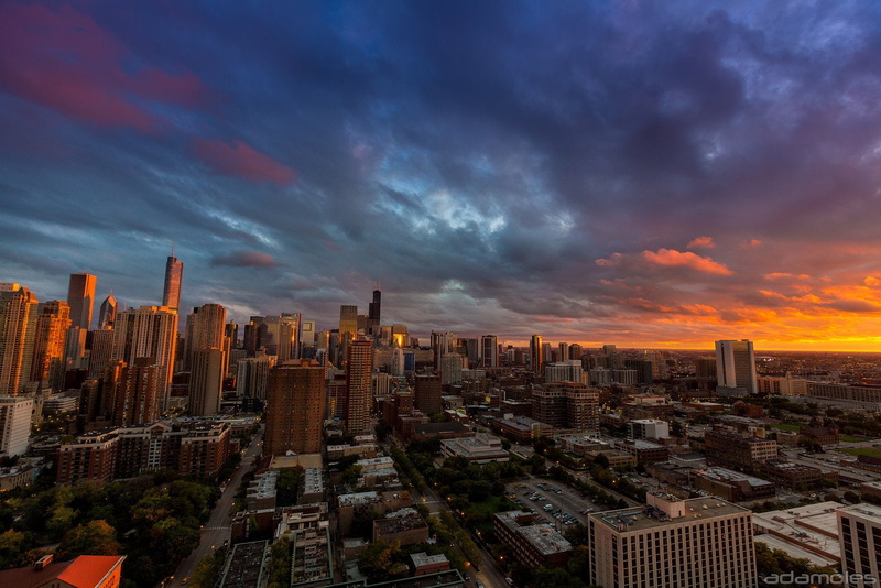 cities, francisco, architecture, 720P, usa, illinois, tower, bridges, comta, skyline, night, city, chicago, mid ouest, trump