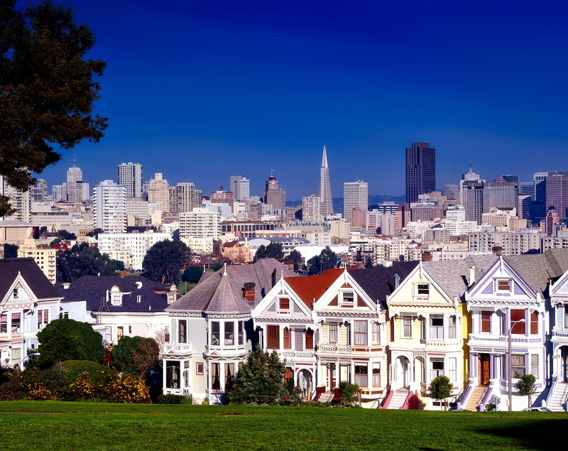 blue, house, day, downtown, urban Skyline, concrete, attractions, tourism, downtown District, building, famous Place, houses, nature, city, tree, cityscape