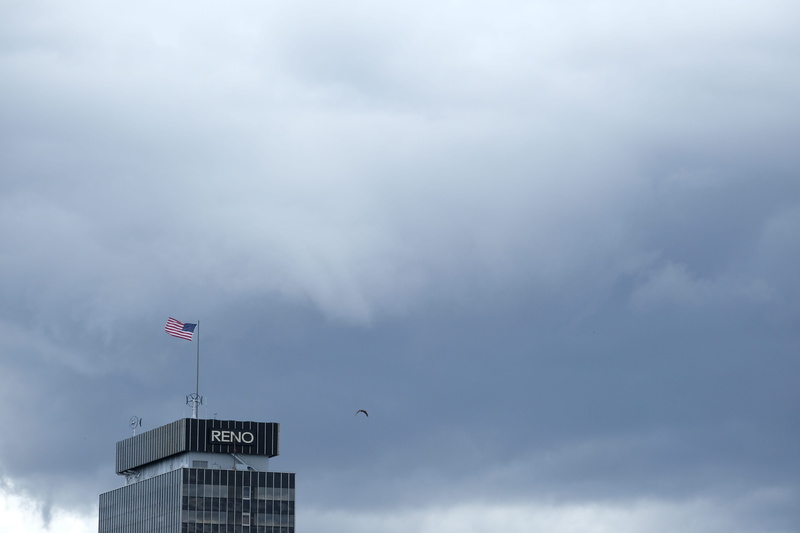 calm, overcast, united states, no people, building, sky, reno, guidance, low angle view, built structure, nevada, windy, nature, minimal, text, cloud - sky