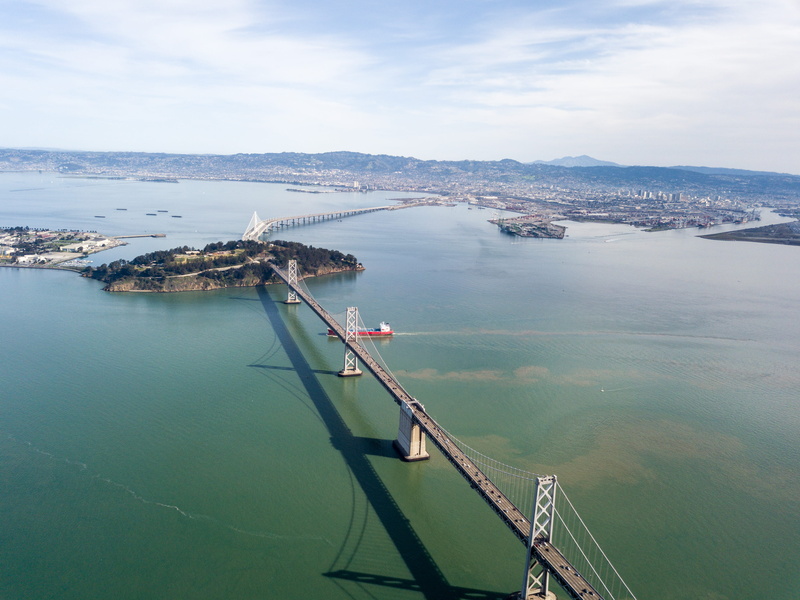architecture, city, san francisco, oaklandbridge, scenics - nature, day, building exterior, sky, no people, ferry building, bridges, nature, built structure