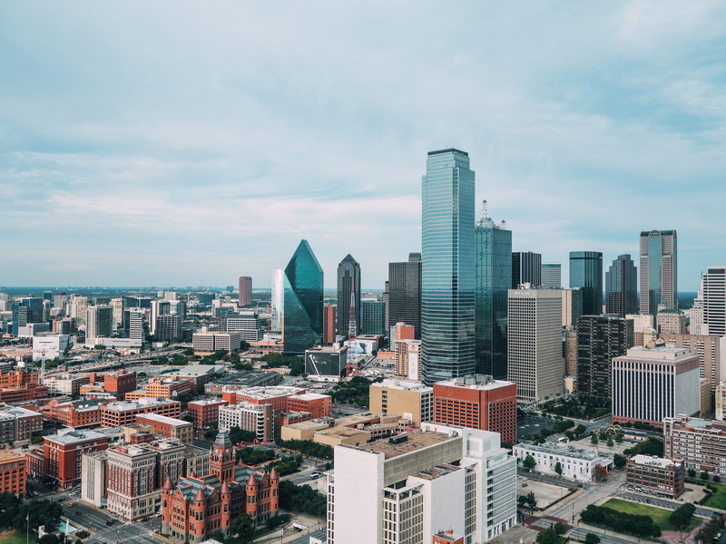 Reunion Tower, buildings, financial district, cityscape, building exterior, city, modern, photo, building, cloud - sky, office, urban skyline, spire, 4K
