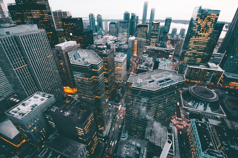 5K, office building exterior, crowded, downtown district, tallest, building, futuristic, skyscrapers, perspective, city, tall - high, cityscape, finance