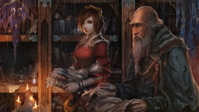 video games, Diablo III, fantasy girl, 1080P, Diablo, Deckard Cain