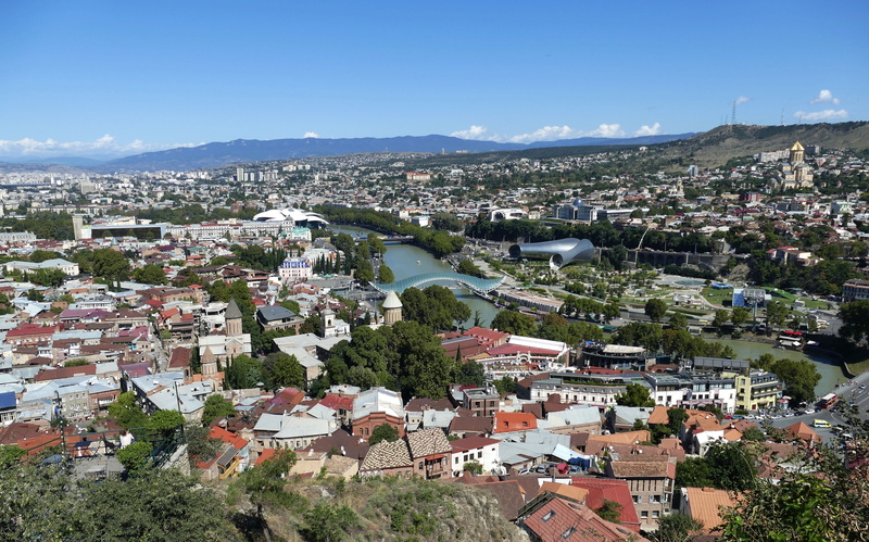 day, tbilisi, capital, 4K, sky, crowded, high angle view, built structure, town, townscape, outdoors, architecture, community, panorama, cityscape, georgia