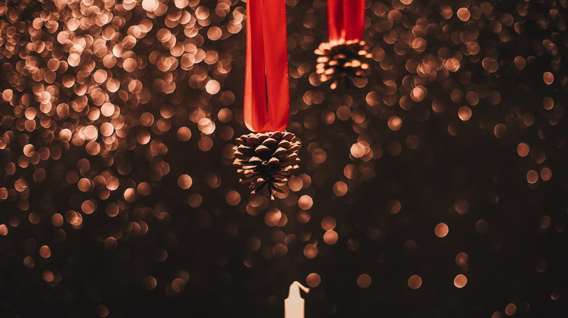 night, tree, bird, crowd, shelf, holiday, close-up, large group of objects, christmas decoration, fire, hummingbird, christmas, ornament, cones, wood - material
