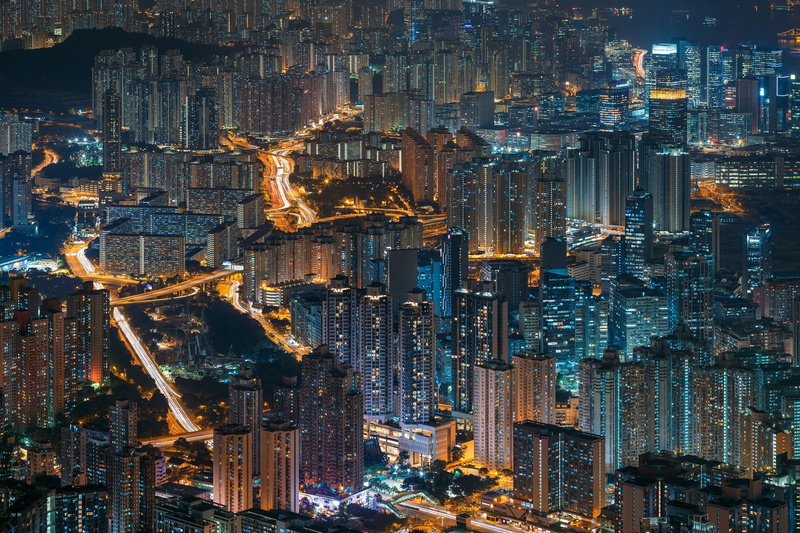 Hong Kong, city lights, cityscape, 1080P