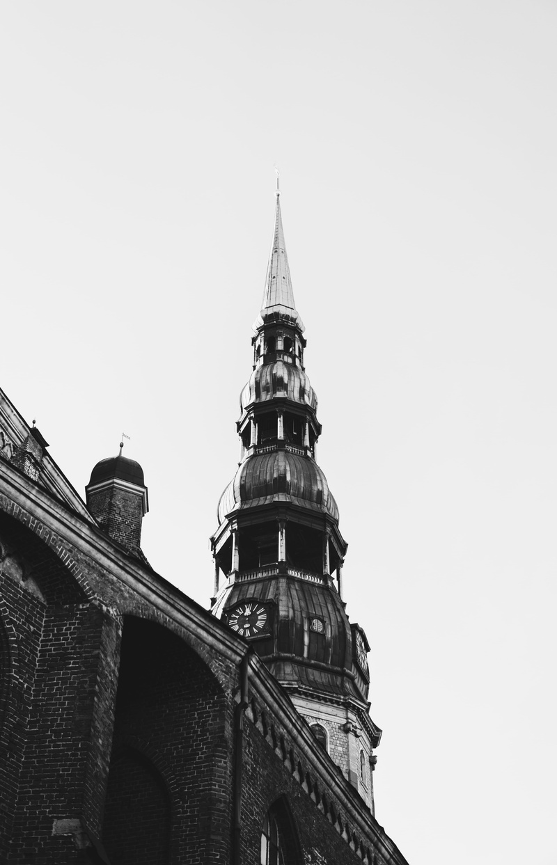 building, riga, built structure, copy space, vsco, outdoors, travel, no people, minimalism, oldtown, belief, low angle view, sony, tower, nature, travel destinations